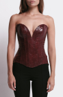 Patent corset top, cranberry