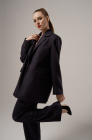 Palazzo trousers, blue houndstooth