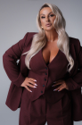 Fitted waistcoat, deep cherry