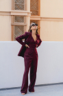 Fitted jacket, burgundy