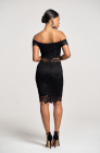 Lace bandeau dress, black