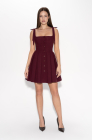 Office strap dress, deep cherry