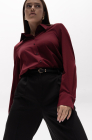 Classic blouse, burgundy