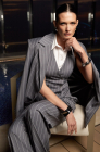Double-breasted waistcoat, light grey pinstripe