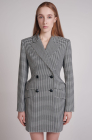 Double-breasted blazer dress, houndstooth
