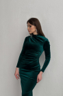 Velvet sheath dress, green