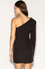 One-shoulder tuxedo dress, black