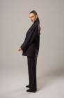 Palazzo trousers, blue houndstooth