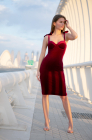 Velvet corset dress, burgundy