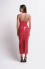 Patent dress, raspberry