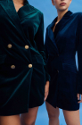 Velvet jacket dress, blue