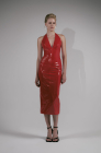 Patent dress, red