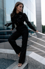 Bow detail blouse, black