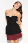 Peplum corset top, black