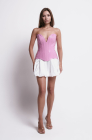 Patent corset, pink