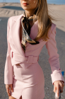 Cropped open-back blazer, pink