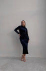 Velvet sheath dress, blue