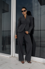 Semi-raglan tailored blazer, grey