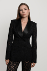 Fitted lace jacket, black
