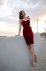 Velvet corset dress, burgundy