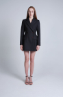 Double-breasted blazer dress, blue houndstooth