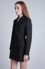 Double-breasted blazer dress, blue houndstooth