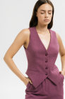 Fitted waistcoat, plum 