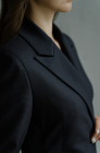 Double-breasted blazer dress, blue houndstooth