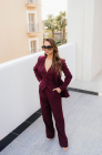Fitted waistcoat, burgundy