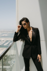 Tuxedo with satin lapels, black