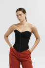 Zip-up corset, black