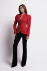 Semi-raglan tailored blazer, red
