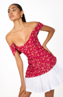 Corset dress, bright red print