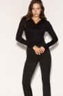 Ruched bust longsleeve top, black