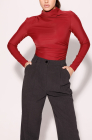 Pleated longsleeve top, burgundy
