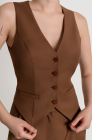 Fitted waistcoat, walnut brown
