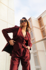 Fitted jacket, burgundy