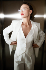 Fitted waistcoat, milk white