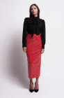 Patent skirt, red 