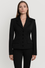 Tailored "Hourglass" jacket, black
