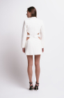 Cut-out waist blazer dress, milk white