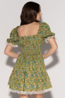 Tie-front Dress, green meadow print
