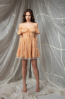 Tie-front dress, orange print