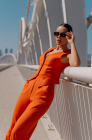 Fitted waistcoat, orange