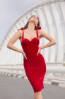  Velvet corset dress, red