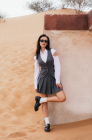 Pleated skirt, grey
