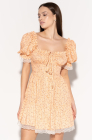 Tie-front dress, orange print