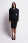 Pencil skirt with a slit, black