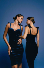 Velvet corset dress, blue