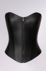 Zip-up corset top, black reptile